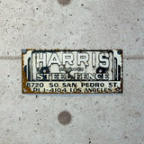 アドバタイジングメタルサイン　【HARRIS STEEL FENCE（ハリス・スチール・フェンス）】　フェンス用ミニ看板