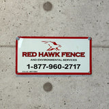 アドバタイジングメタルサイン　【RED HAWK FENCE（レッド・ホーク・フェンス）】　フェンス用ミニ看板