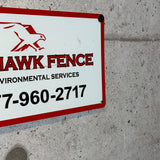アドバタイジングメタルサイン　【RED HAWK FENCE（レッド・ホーク・フェンス）】　フェンス用ミニ看板