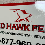 アドバタイジングメタルサイン　【RED HAWK FENCE（レッド・ホーク・フェンス）】　フェンス用ミニ看板