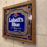 Labatt　ステンドグラス調　額縁　ヴィンテージ額縁　ヴィンテージアート　ガラス製品　パブアイテム　ヴィンテージ