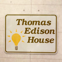 大型看板　【Tomas Edison Hous(トーマスエジソンハウス)社製】　道路標識　ガレージアイテム　ヴィンテージサイン