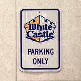 駐車場看板　【White Castle(ホワイトキャッスル)】　道路標識　ガレージアイテム　ヴィンテージサイン