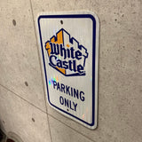 駐車場看板　【White Castle(ホワイトキャッスル)】　道路標識　ガレージアイテム　ヴィンテージサイン