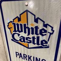 駐車場看板　【White Castle(ホワイトキャッスル)】　道路標識　ガレージアイテム　ヴィンテージサイン