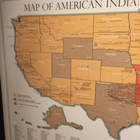 品番2824　ポスター 『アメリカンインディアンゲーム企業の地図／MAP OF AMERICAN INDIAN GAMING ENTERPRISES』　ヴィンテージ　千葉店