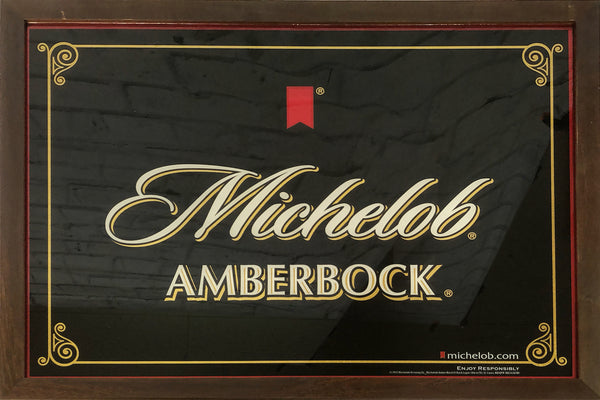 品番0139　パブミラー　Michelob Amber Bock　壁掛　アート　ディスプレイ　アメリカン雑貨