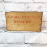 品番0501　木箱　ウッドボックス　保管箱　KEEP UNDER REFRIGERATION　ヴィンテージ　千葉店