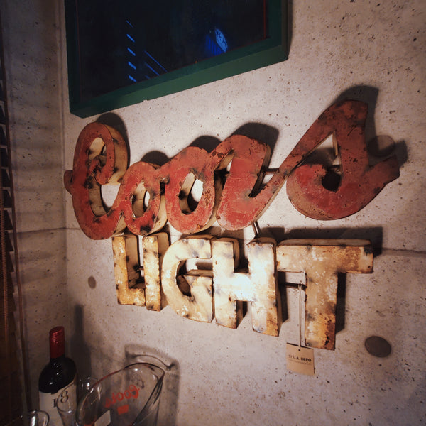 品番2299　メタル看板　COORS LIGHT　3D サイン　立体文字看板　ウォールサイン　壁掛　ディスプレイ　ヴィンテージ　千葉店