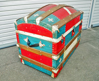 品番2442　トランクボックス　宝箱　船舶用　大型サイズ　木製　trunk box　ヴィンテージ　千葉店