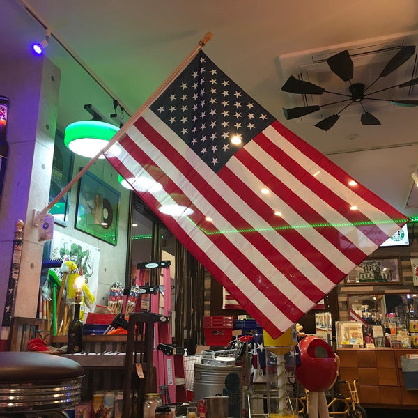 品番0018 アメリカンフラッグ 米国旗 USA ポール スタンド セット 千葉店