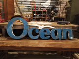 品番1008 メタル看板　ウォールサイン　Ocean　オーシャン　立体文字看板　3D　壁掛け　ヴィンテージ 千葉店