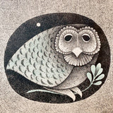 品番1607　アート　ポスター　THE OWL GALLERY　フクロウ　キャロル・ジャブロンスキー　額装　ヴィンテージ　千葉店