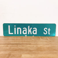 品番0032-9　ストリートサイン　ハワイ　Linaka St　リナカストリート　両面　ロードサイン　看板　標識　ヴィンテージ　千葉店