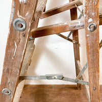 品番1361-2　ウッド ラダー　4ステップラダー　置台付き　梯子　脚立　ディスプレイ　ヴィンテージ　金沢店