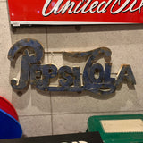品番2145　メタル看板　PEPSI COLA　3D サイン　立体文字看板　ウォールサイン　壁掛　ディスプレイ　ヴィンテージ　千葉店