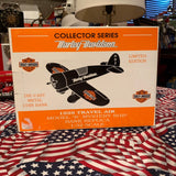 品番0210　1929s　1/32スケール　ダイキャストエアプレーン　TRAVEL AIR MODEL R MYSTERY SHIP BANK REPLICA 1:32 SCALE　 ハーレーダビッドソン　Harley-Davidson　飛行機　外箱付き　貯金箱　ヴィンテージ　千葉店