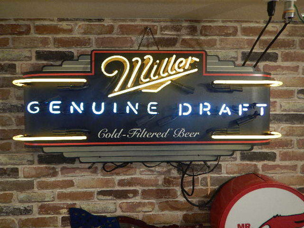 品番0972　ネオンサイン　『Miller GENUINE DRAFT』　Neon sign　ネオン管　アメリカン雑貨　千葉店
